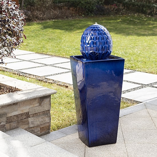 Glitzhome 5.75H Polyresin Sphere Outdoor Fountains