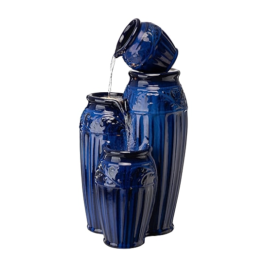 Glitzhome 27.25H Ceramic Pot Outdoor Fountains