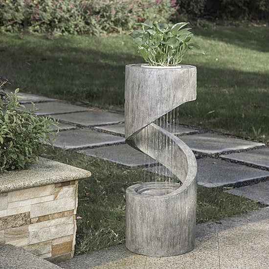 Glitzhome 31.25" Polyresin Curving Outdoor Fountains
