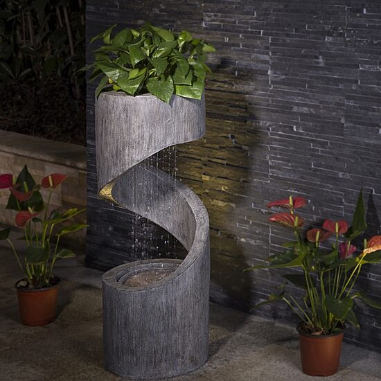 Glitzhome 31.25" Polyresin Curving Outdoor Fountains