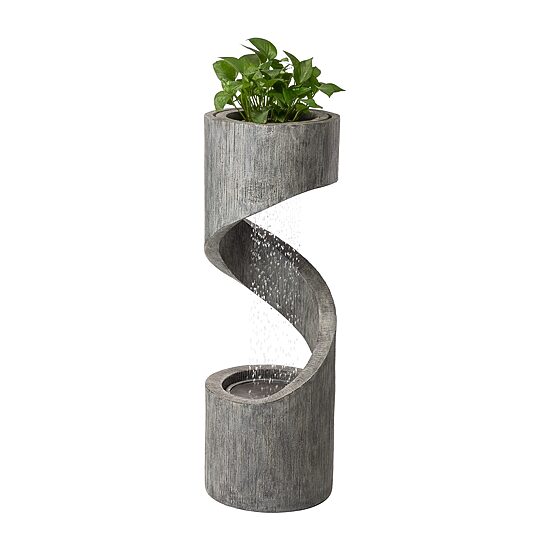 Glitzhome 40" Curving Shaped Polyresin Outdoor Fountains