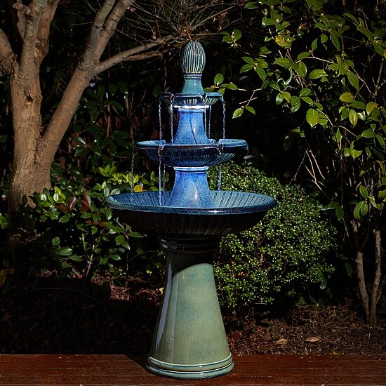 Glitzhome 45.25" Turquoise 3-Tier Outdoor Fountains