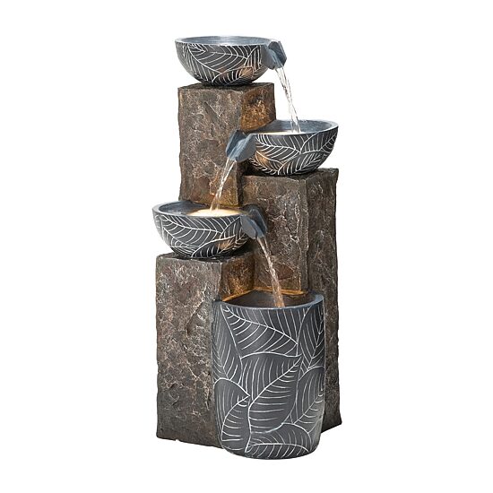 Glitzhome 32.75'H Textured 4-Tier Resin Outdoor fountain