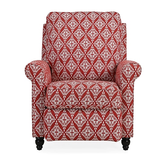ProLounger Sheahan Transitional Roll-Arm Push Back Recliner in Diamond Medallion Print