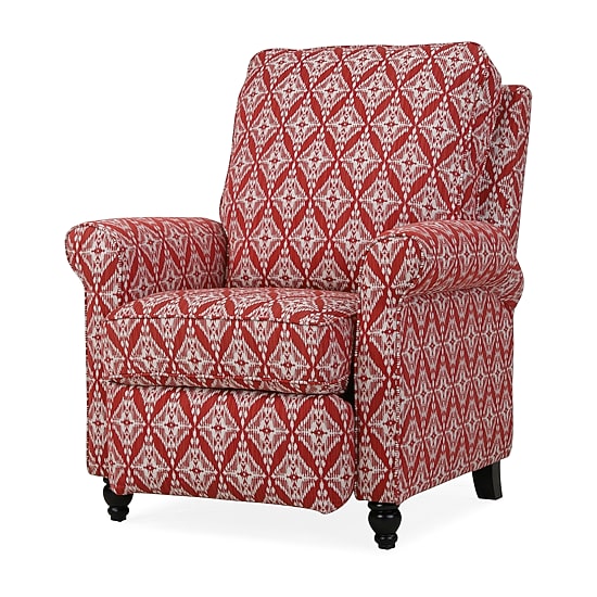 ProLounger Sheahan Transitional Roll-Arm Push Back Recliner in Diamond Medallion Print