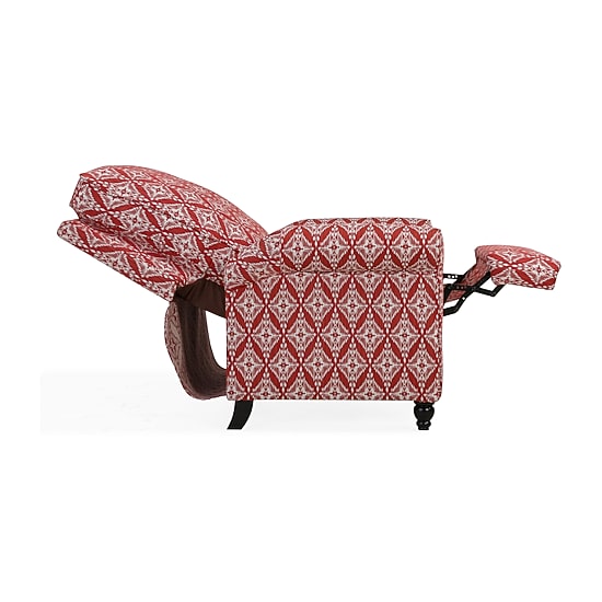 ProLounger Sheahan Transitional Roll-Arm Push Back Recliner in Diamond Medallion Print