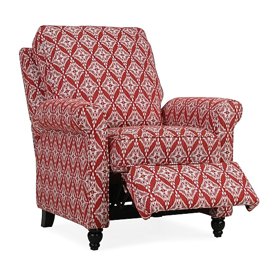 ProLounger Sheahan Transitional Roll-Arm Push Back Recliner in Diamond Medallion Print
