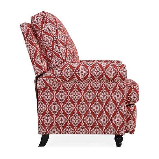 ProLounger Sheahan Transitional Roll-Arm Push Back Recliner in Diamond Medallion Print