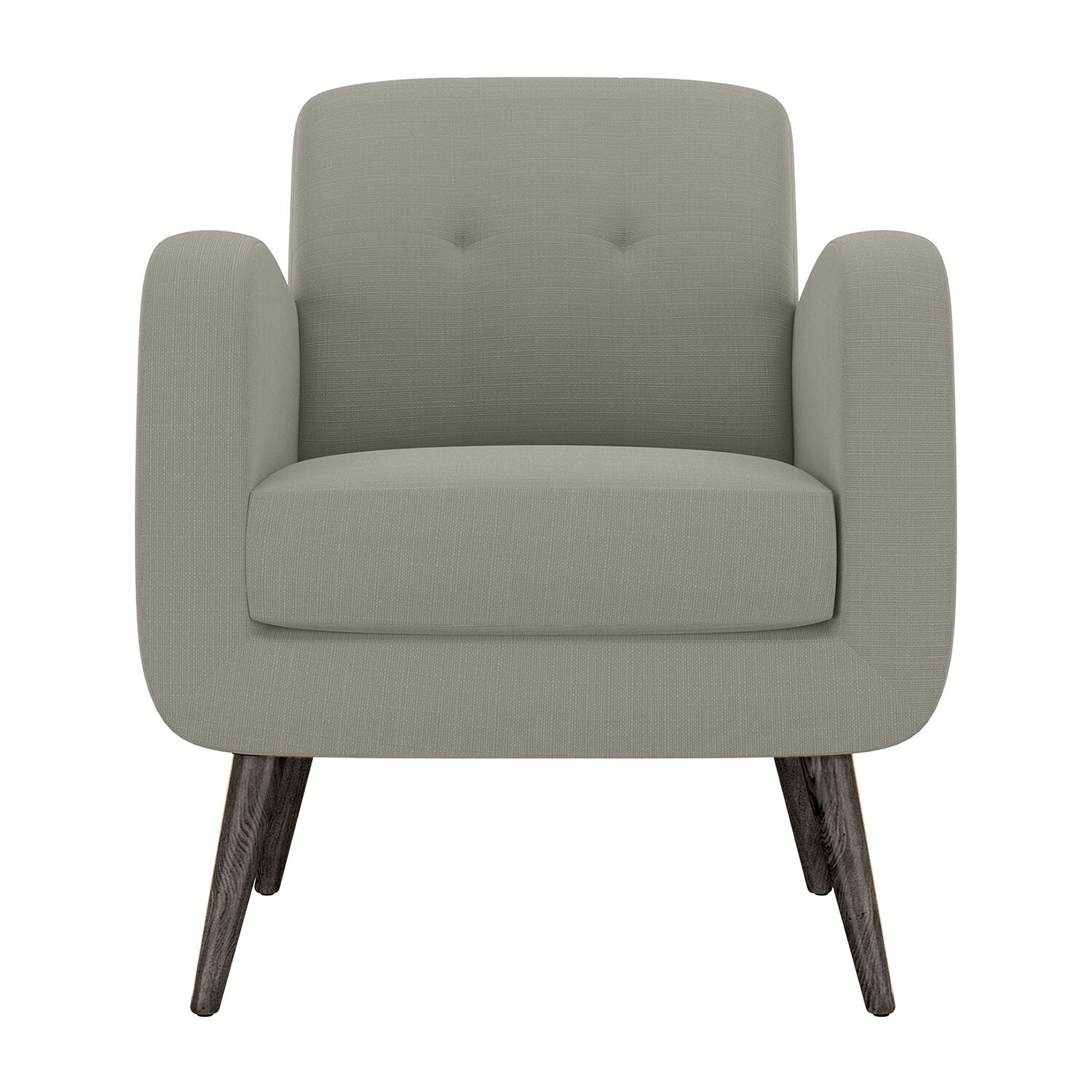 Kingston Mid-Century Modern Accent Armchair Linen with Legs an Espresso Finish
