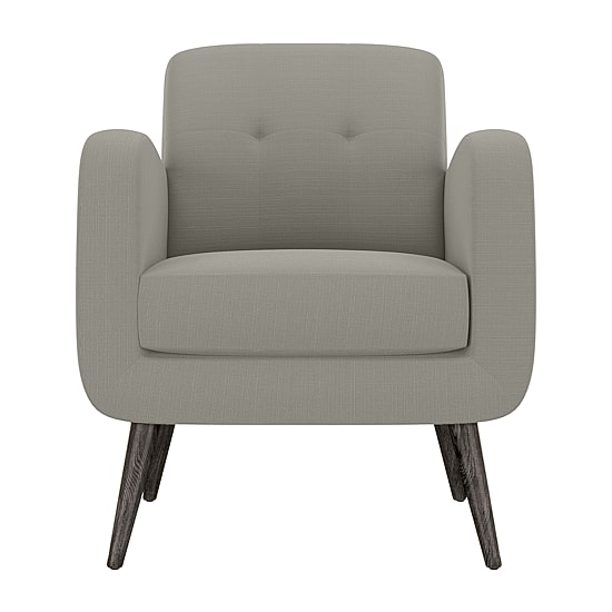 Kingston Mid-Century Modern Accent Armchair in Linen with Legs in an Espresso Finish