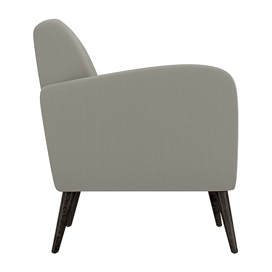 Kingston Mid-Century Modern Accent Armchair in Linen with Legs in an Espresso Finish