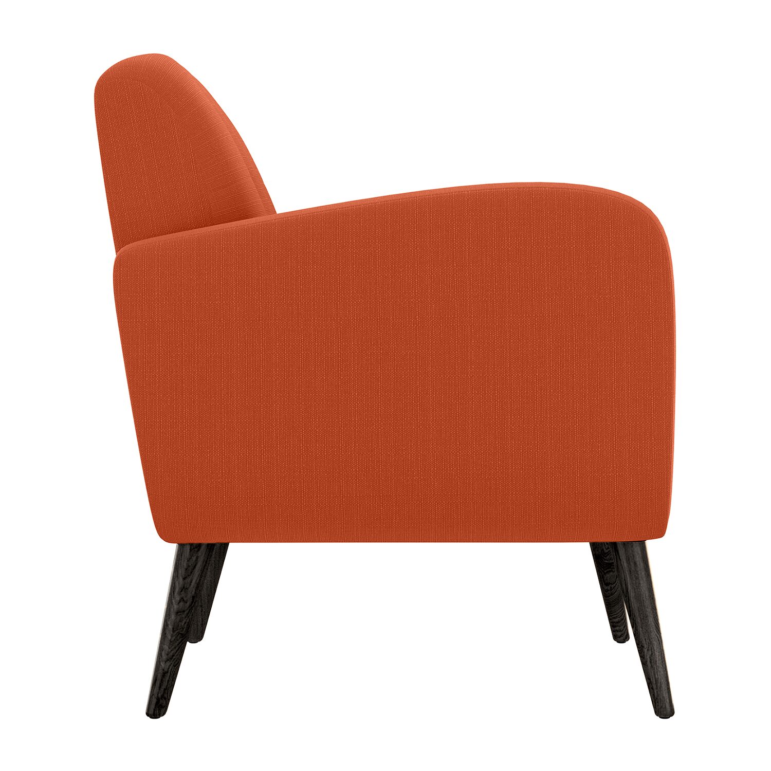 Kingston Mid-Century Modern Accent Armchair Linen with Legs an Espresso Finish