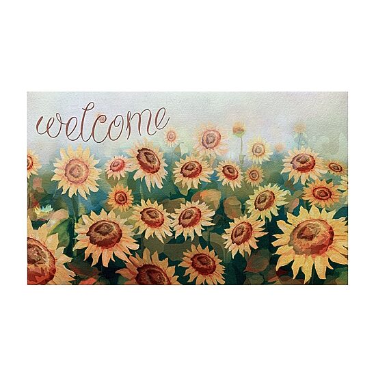 Achim Sunflower Field Rubber 18"X30" Doormat