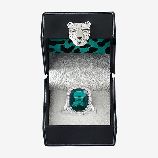 Effy Final Call Womens 1 CT. T.W. Lab Created Green Emerald 14K Gold Halo Side Stone Cocktail Ring