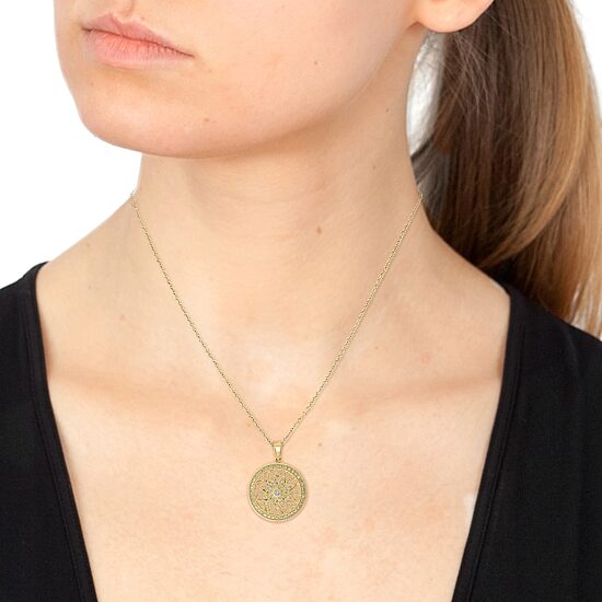Effy Final Call Womens 1/4 CT. T.W. Natural Diamond 14K Gold 18 Inch Pendant Necklace
