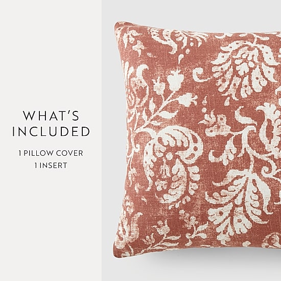 Casual Comfort Distressed Floral Cotton Square Throw Pillow