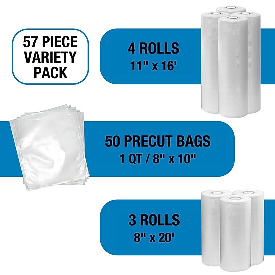 Kenmore Vacuum Sealer Bag & Roll Variety Pack (57 PC)