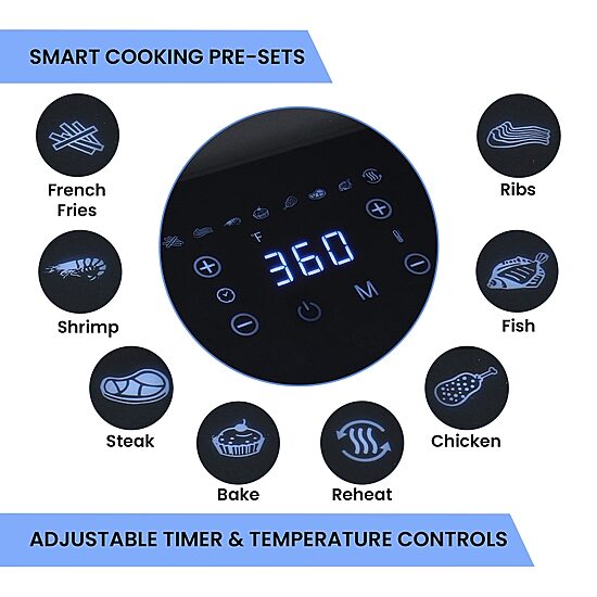 Total Chef Digital Air Fryer, 5 Qt Touch Controls