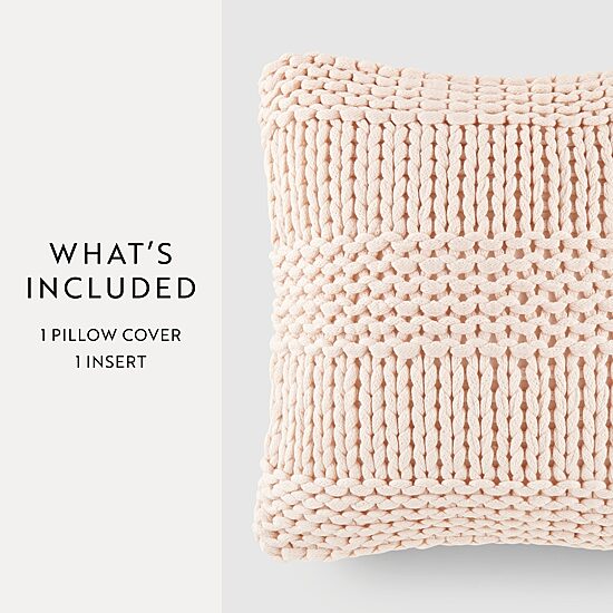 Casual Comfort Chunky Knit Acrylic Square Throw Pillow