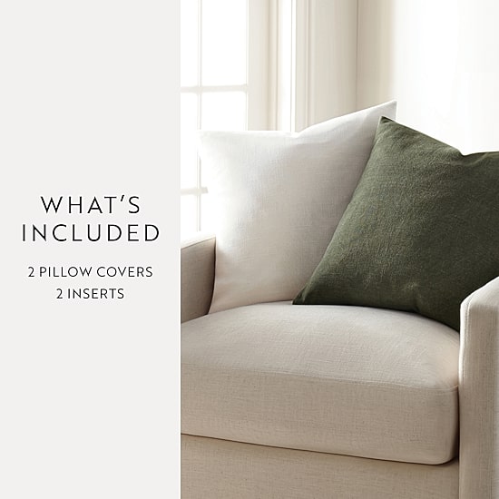 Casual Comfort Solid Stone Wash 2-pc. Square Throw Pillow Set
