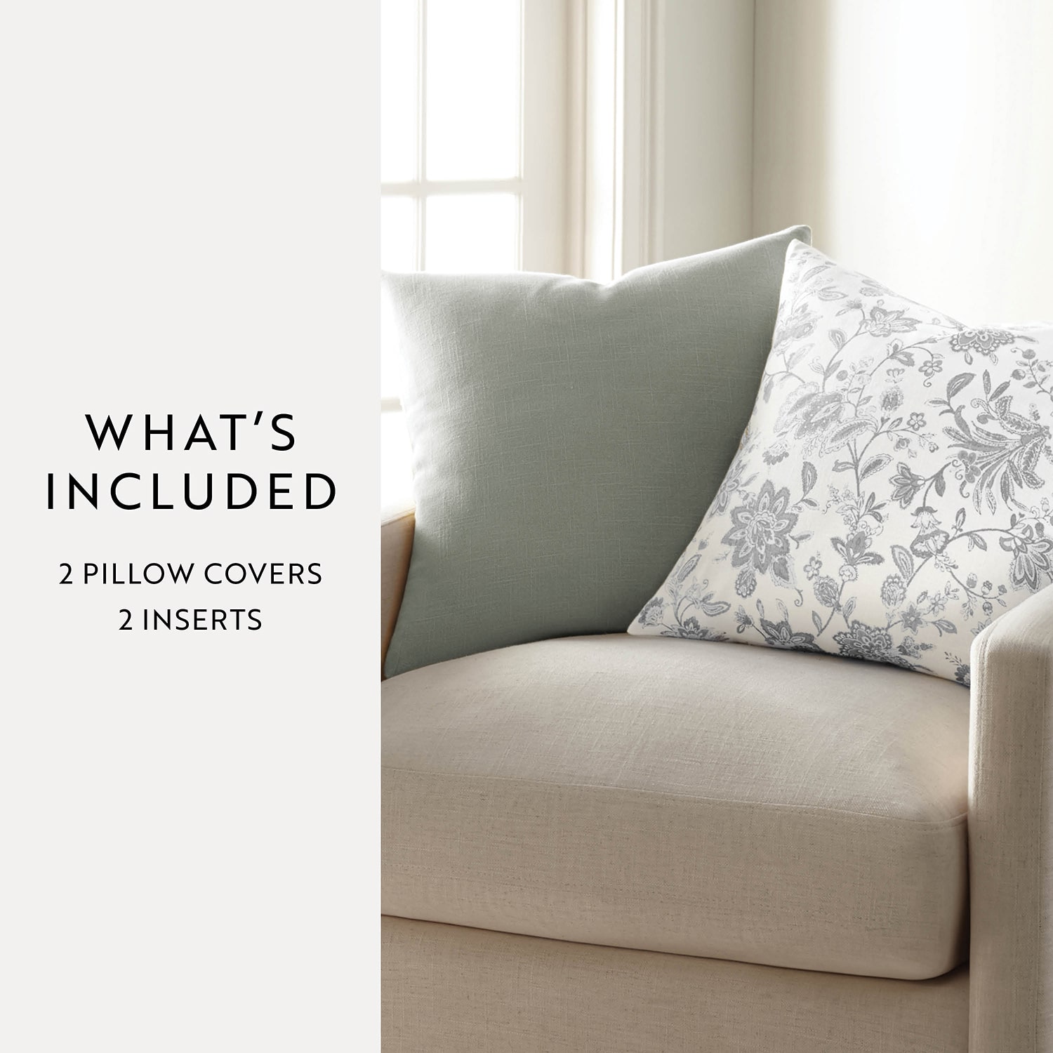 Casual Comfort Jacobean Floral 2-pc. Square Throw Pillow Set