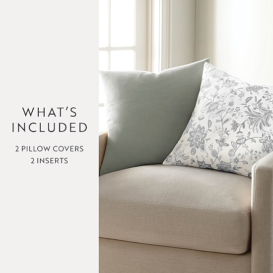 Casual Comfort Jacobean Floral 2-pc. Square Throw Pillow Set