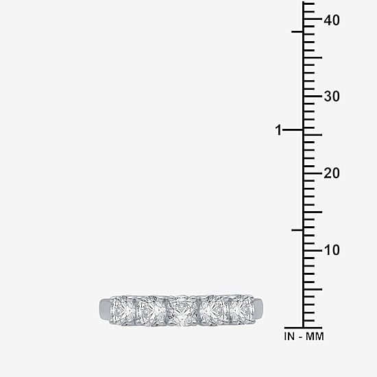 1 CT.T.W. Natural Diamond 10K White Gold 5-Stone Wedding Band