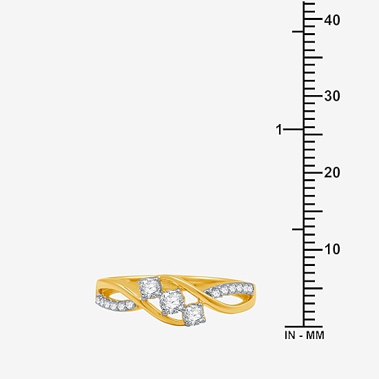 Love Lives Forever 1/3 CT.T.W. Natural Diamond 10K Gold 3-Stone Promise Ring