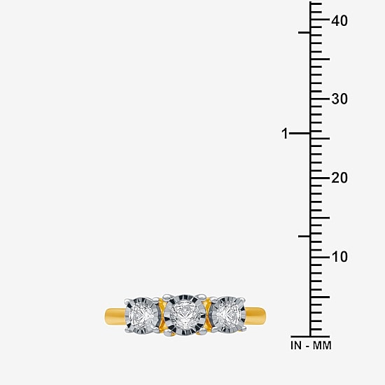 Love Lives Forever Round 1/2 CT.T.W. Natural Diamond 3-Stone Engagement Ring in 10K or 14K Gold