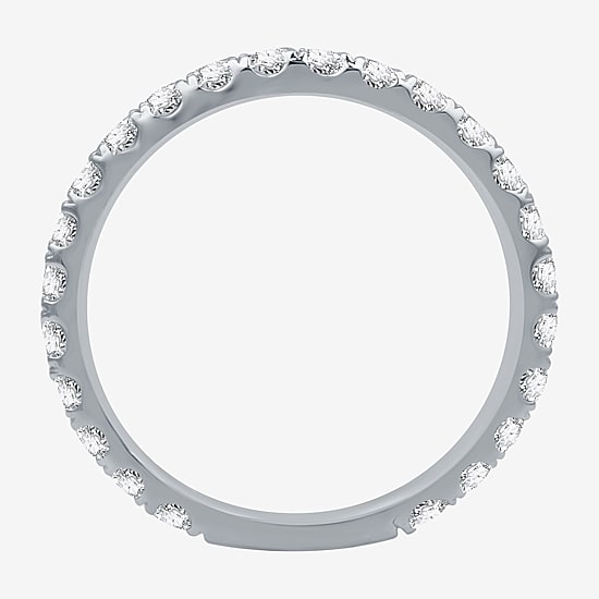 (H-I / I1) Womens 1 CT. T.W. Lab Grown White Diamond 10K Gold Eternity Wedding Band