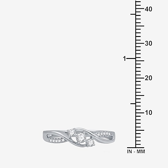 Love Lives Forever 1/5 CT.T.W. Natural Diamond Three-Stone Promise Ring