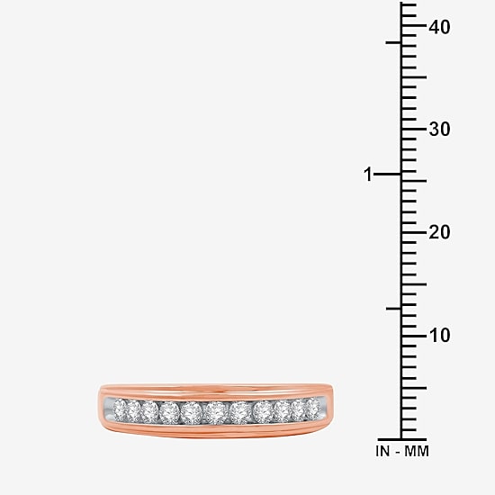 I Said Yes (H-I / I1) 1/3 CT. T.W. Lab Grown White Diamond Sterling Silver or 14K Gold Over Silver Wedding Band