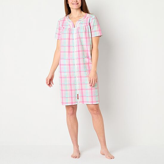 Adonna Womens Short Sleeve Knee Length Robe