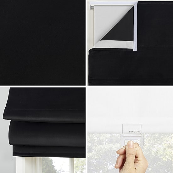 Sun Zero Morin Cordless 100% Blackout Roman Shade