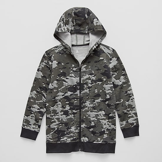 Xersion Little & Big Kid Boys Long Sleeve Fleece Zipper Active Hoodie