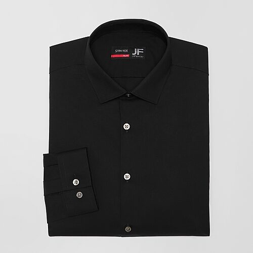J. Ferrar Ultra Comfort Mens Slim Fit Easy Care Stretch Fabric Long Sleeve Dress Shirt In Black