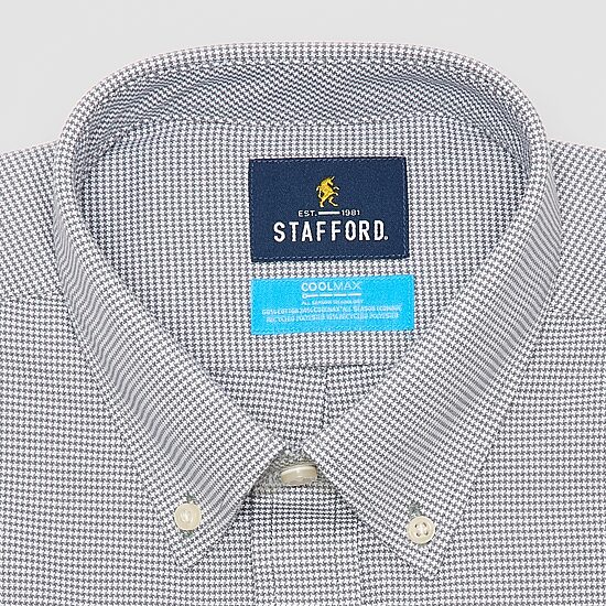 Stafford Coolmax All Season Ecomade Oxford Mens Regular Fit Long Sleeve Dress Shirt