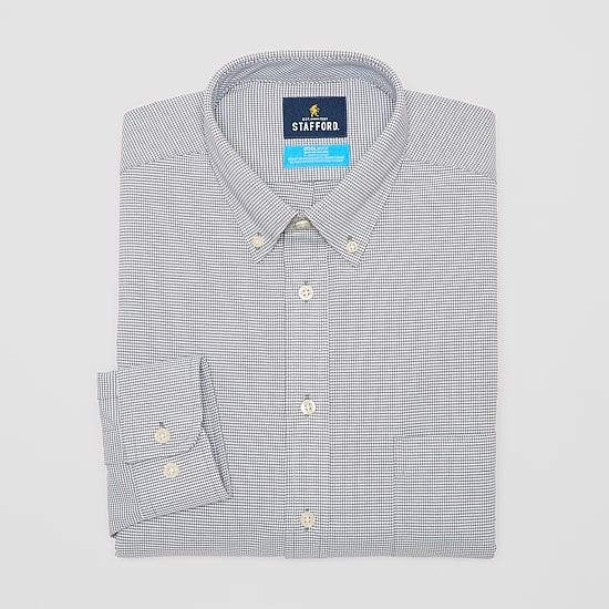 Stafford Coolmax All Season Ecomade Oxford Mens Regular Fit Long Sleeve Dress Shirt
