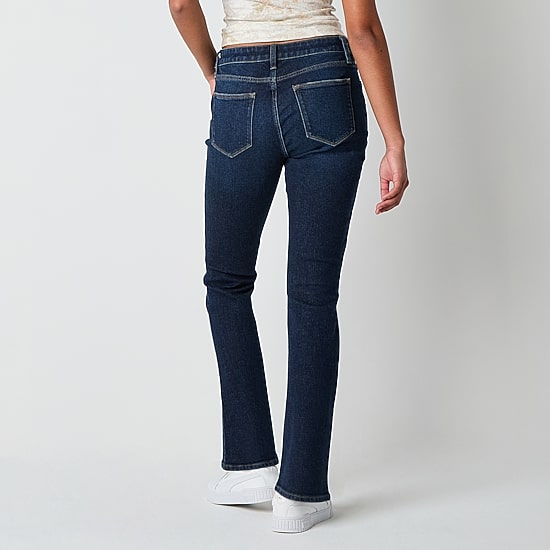 Arizona Womens Juniors Mid Rise Bootcut Jean