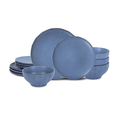 Stone Lain Rio 12-pc. Stoneware Dinnerware Set In Blue