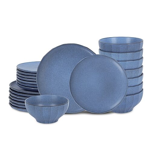 Stone Lain Rio 24-pc. Stoneware Dinnerware Set In Blue