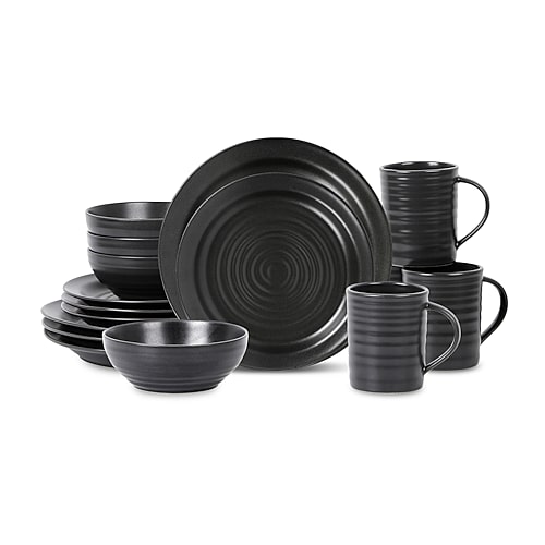 Stone Lain Orbit 16-pc. Stoneware Dinnerware Set In Gray