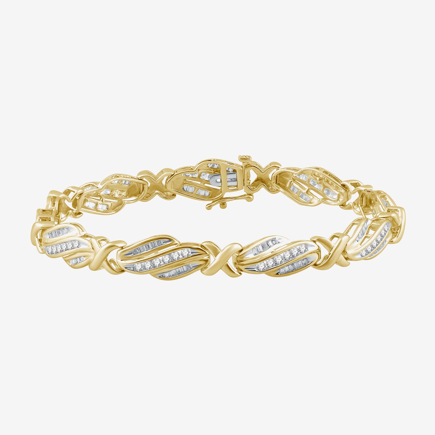 2 CT. T.W. Genuine White Diamond 10K Gold Tennis Bracelet