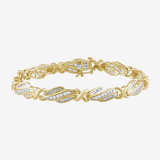 2 CT. T.W. Genuine White Diamond 10K Gold Tennis Bracelet