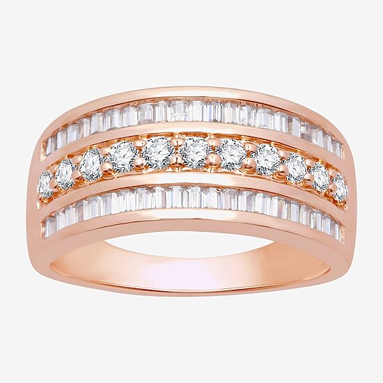 (I-J / I3) Womens 2MM 1 CT. T.W. Natural White Diamond 10K Gold Anniversary Wedding Band