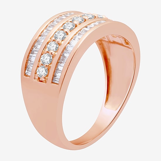 (I-J / I3) Womens 2MM 1 CT. T.W. Natural White Diamond 10K Gold Anniversary Wedding Band