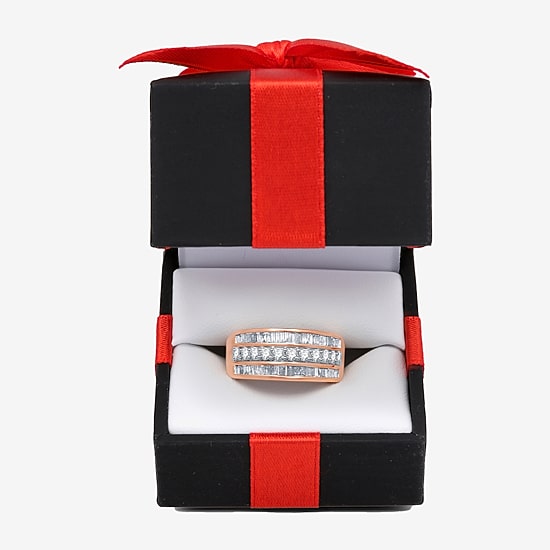 (I-J / I3) Womens 2MM 1 CT. T.W. Natural White Diamond 10K Gold Anniversary Wedding Band