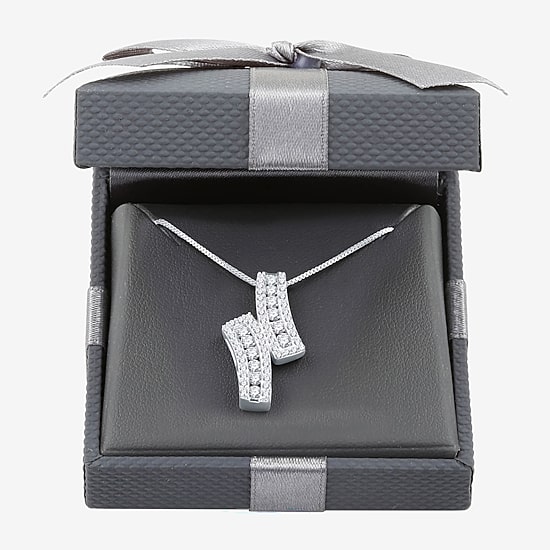 (G-H / I2-I3) Womens 1 CT. T.W. Lab Grown White Diamond Sterling Silver 18 Inch Pendant Necklace