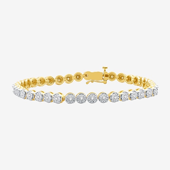 1/2 CT. T.W. Diamond 7 1/2 or 8 Inch Tennis Bracelet in 14K Gold Over Silver