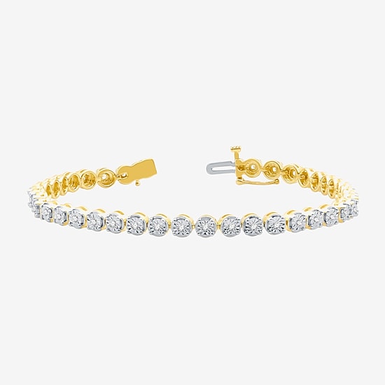 1/2 CT. T.W. Diamond 7 1/2 or 8 Inch Tennis Bracelet in 14K Gold Over Silver